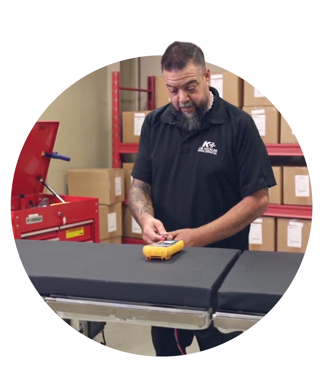 technician repairing equipment